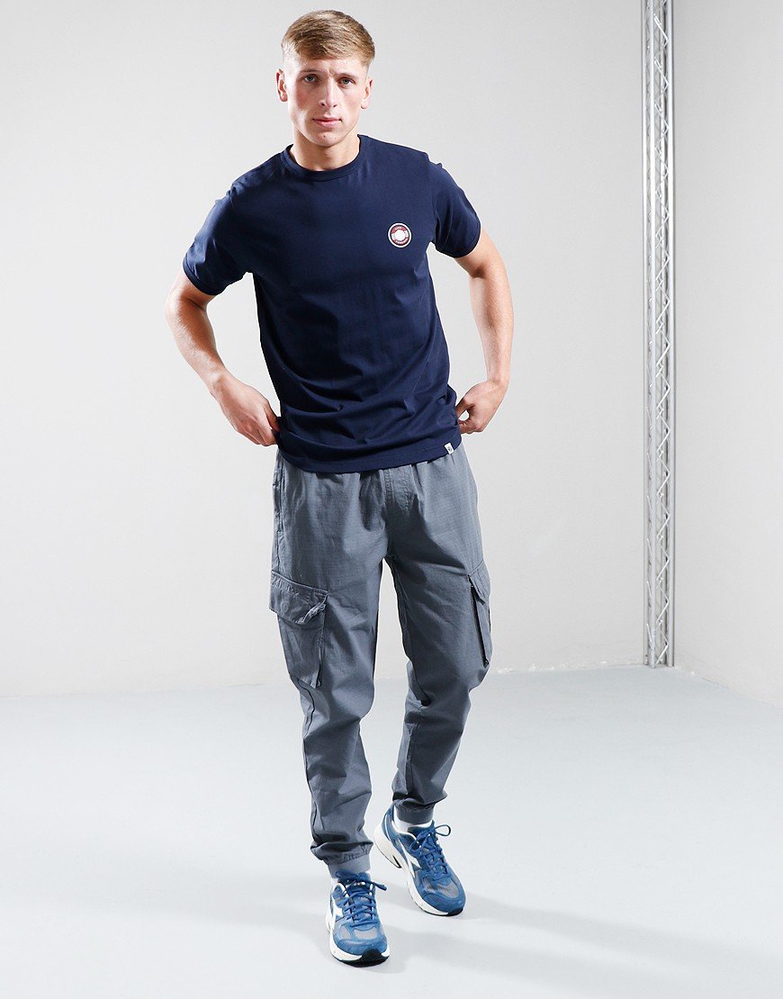 Pretty Green Live Forever Badge T-Shirt Navy