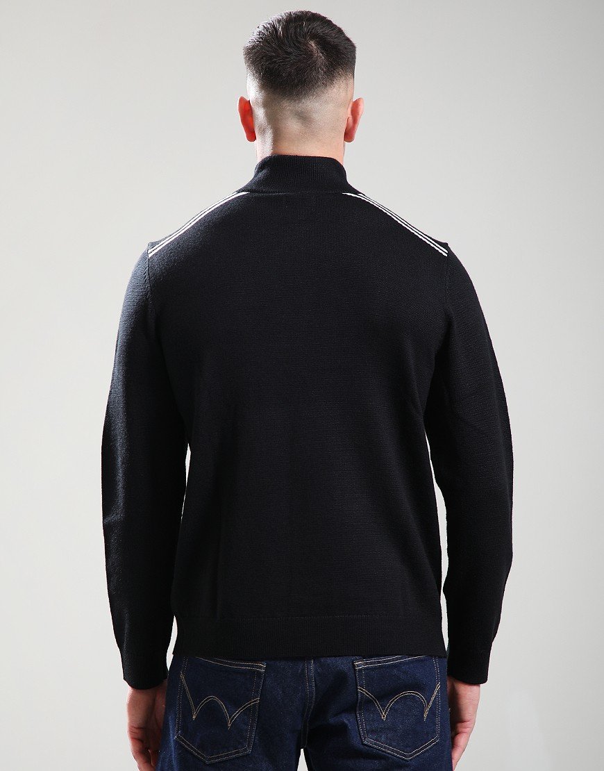 Pretty Green Merino 1/4 Zip Knit Black