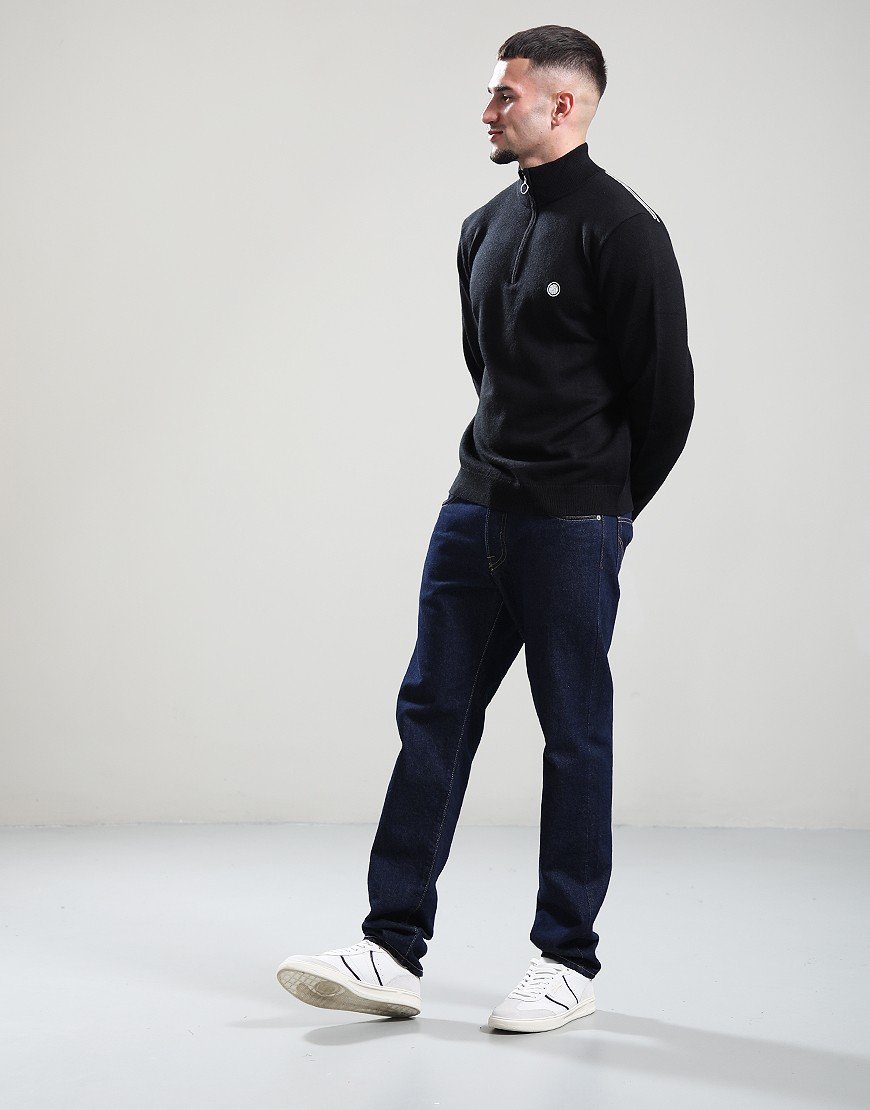 Pretty Green Merino 1/4 Zip Knit Black