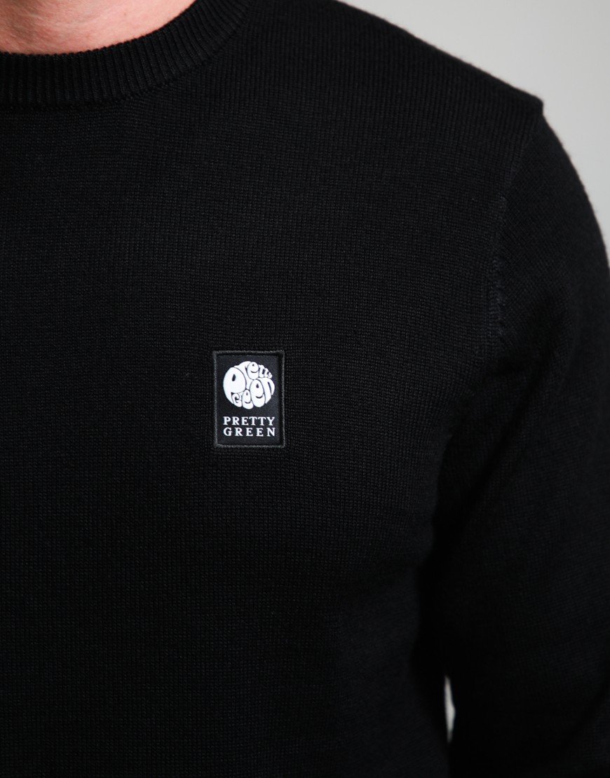 Pretty Green Merino Blend Crew Knit Black