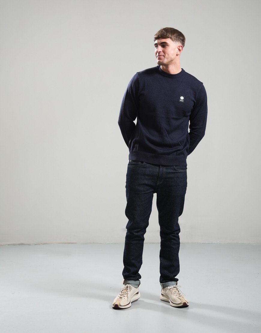 Pretty Green Merino Blend Crew Navy