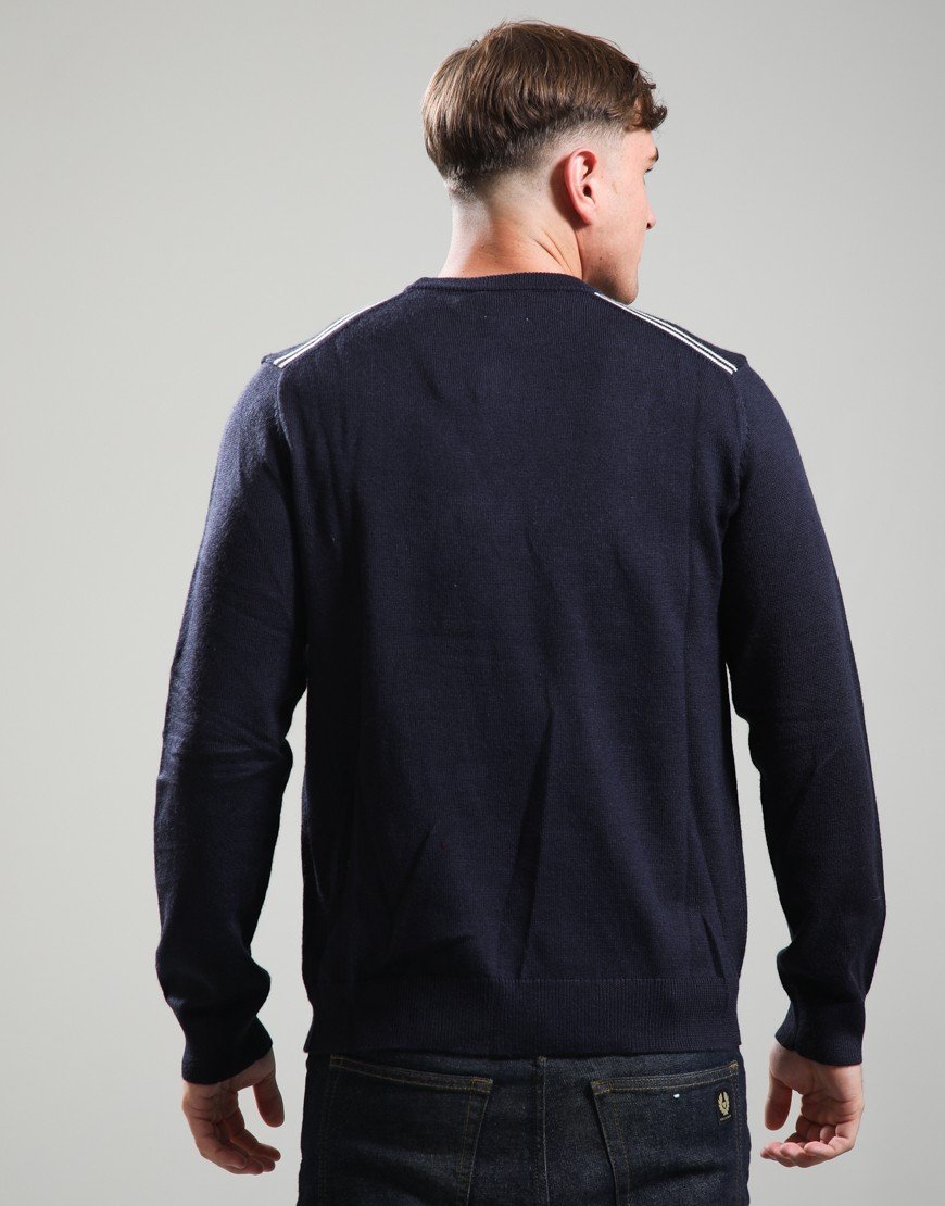 Pretty Green Merino Blend Crew Navy