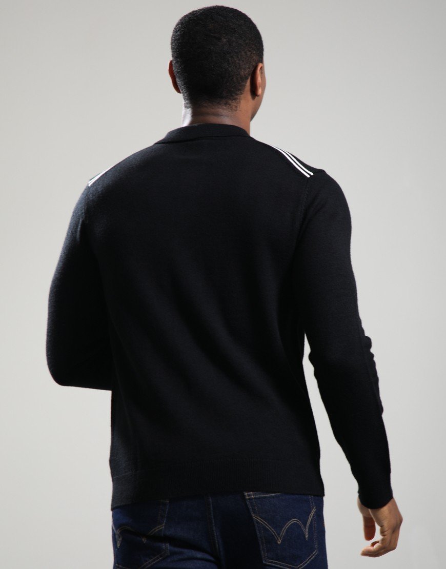 Pretty Green Merino Blend Polo Shirt Black