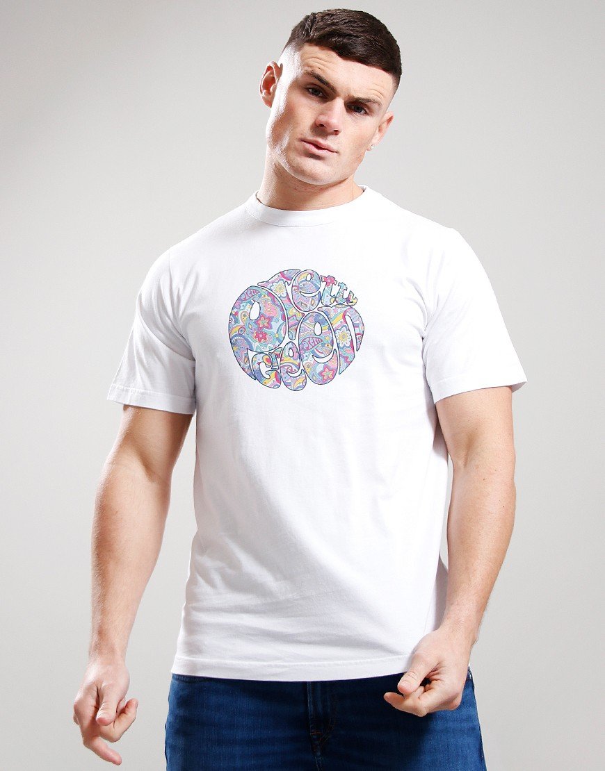 Pretty Green Mystic Paisley Logo T-Shirt White