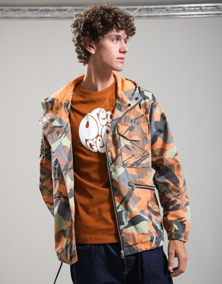 Pretty Green Rave Camo Hooded Jacket Multi
