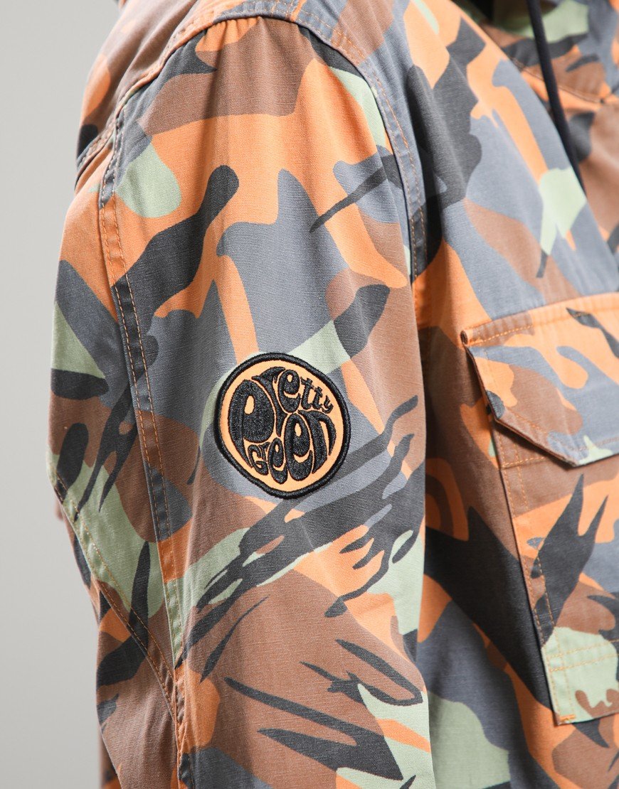 Pretty Green Rave Camo Hooded Jacket Multi