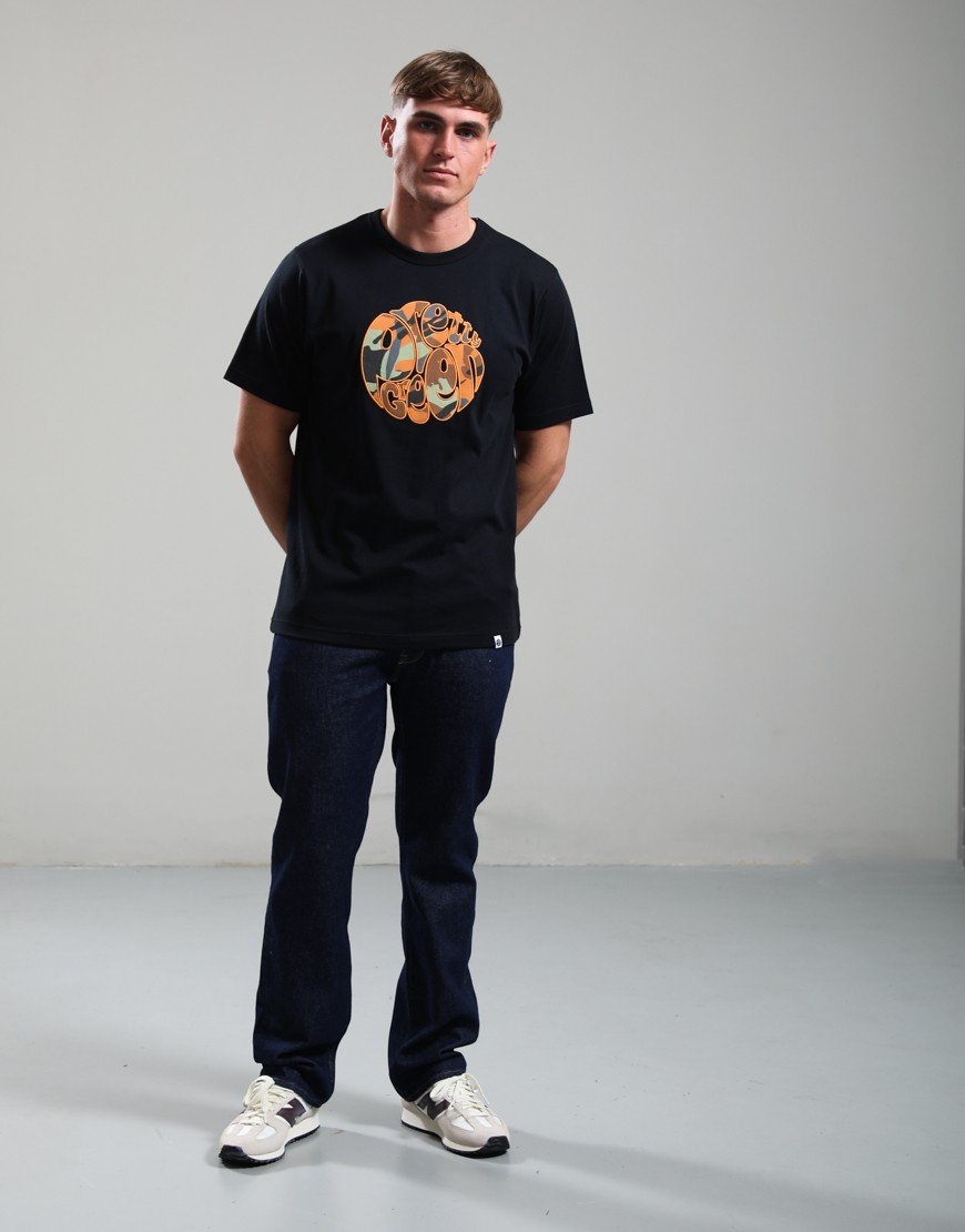 Pretty Green Rave Camo Logo T-Shirt Black