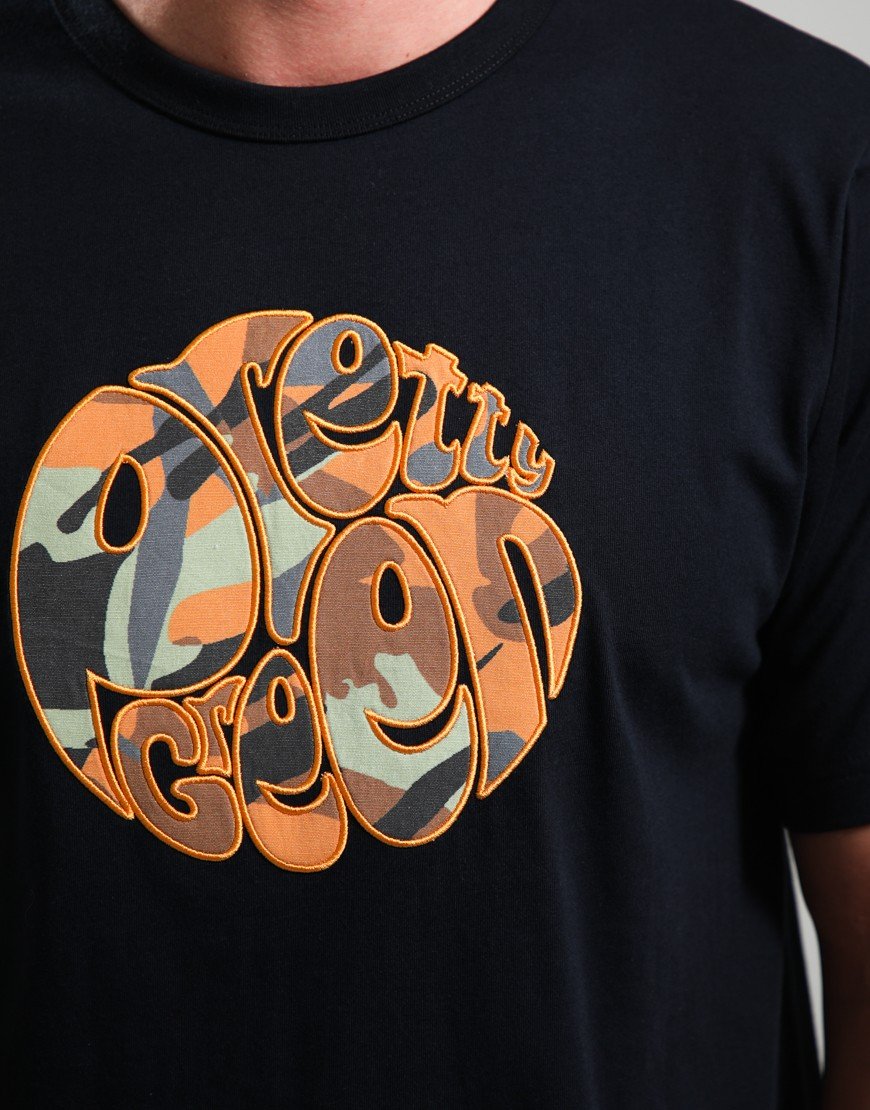 Pretty Green Rave Camo Logo T-Shirt Black