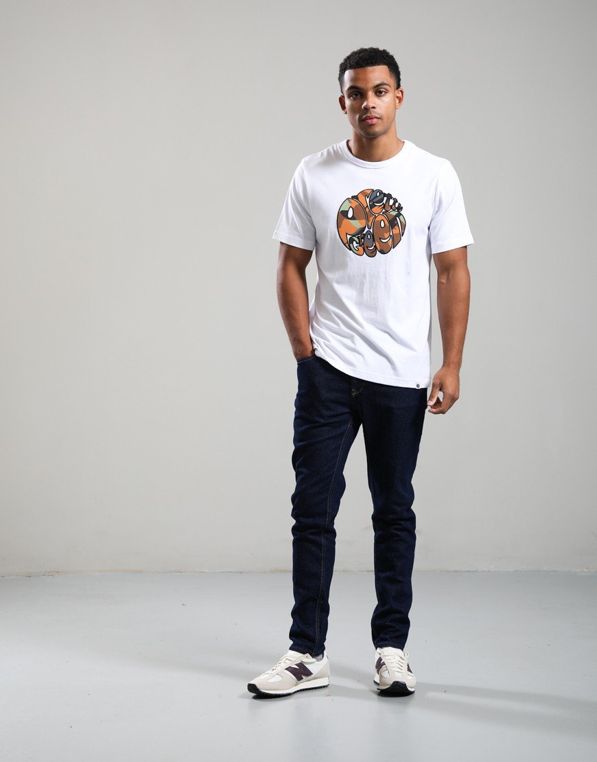 Pretty Green Rave Camo Logo T-Shirt White