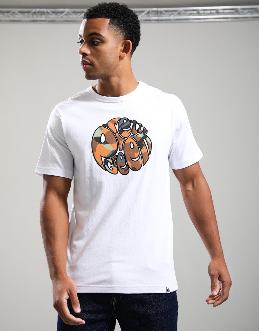 Pretty Green Rave Camo Logo T-Shirt White