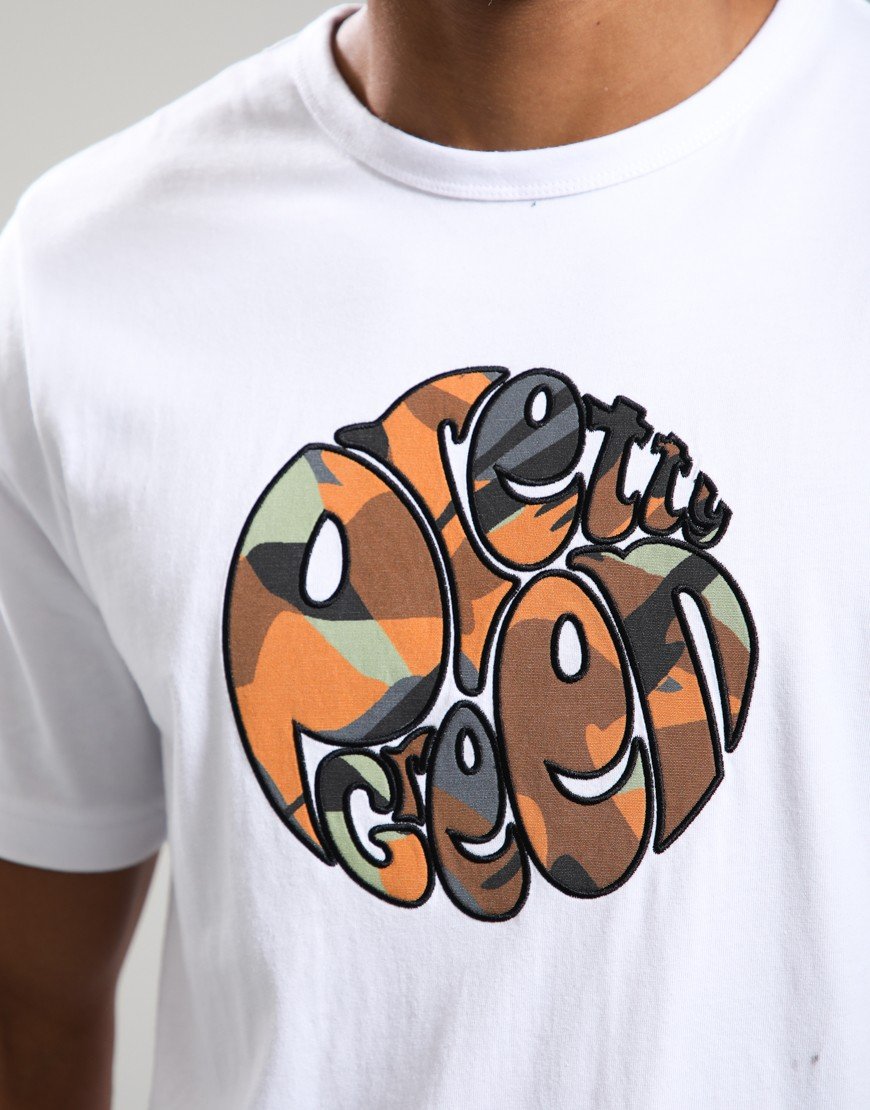 Pretty Green Rave Camo Logo T-Shirt White