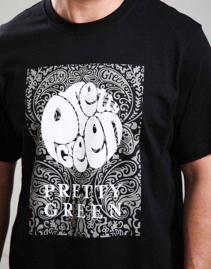 Pretty Green Rave-On Box Logo T-Shirt Black