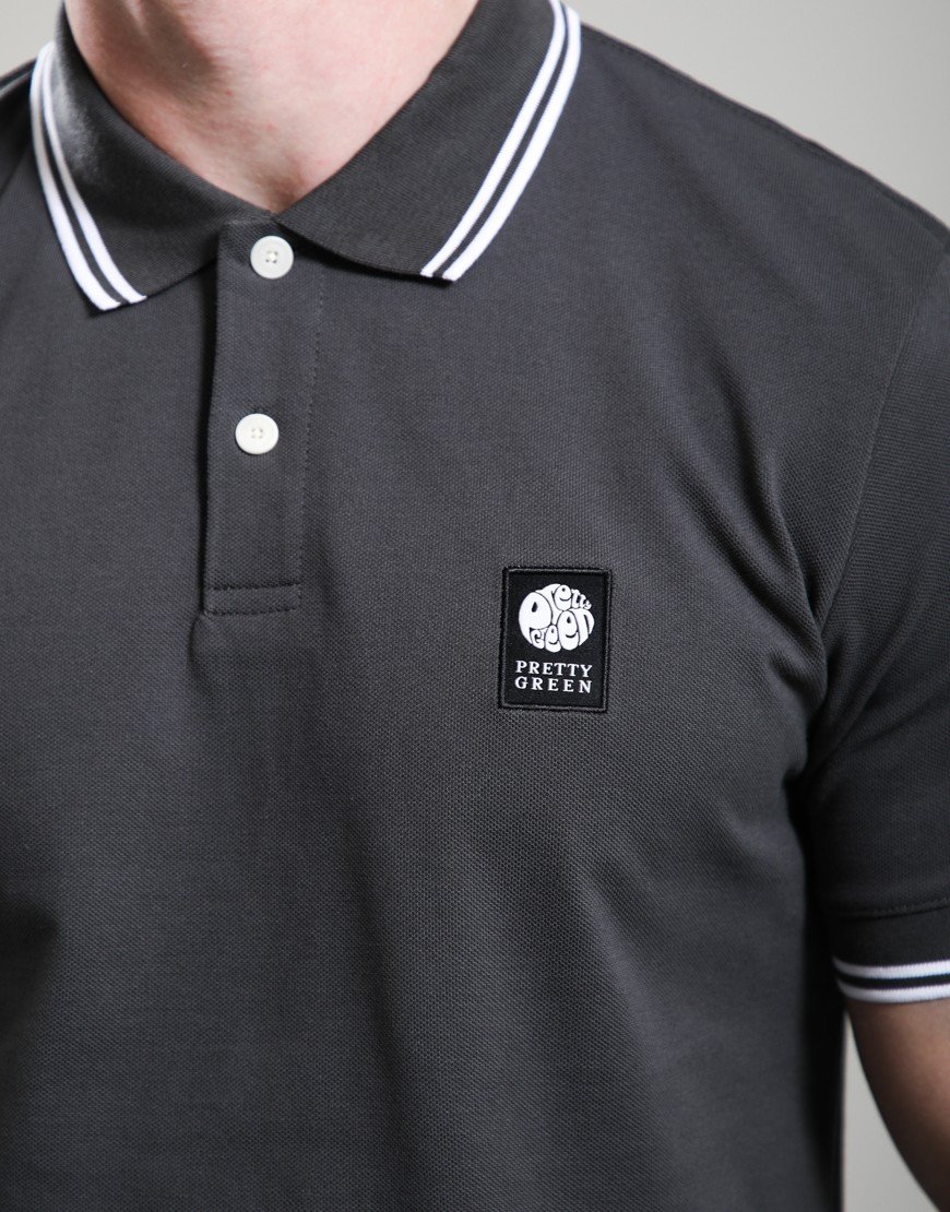 Pretty Green Rayner Polo Shirt Charcoal