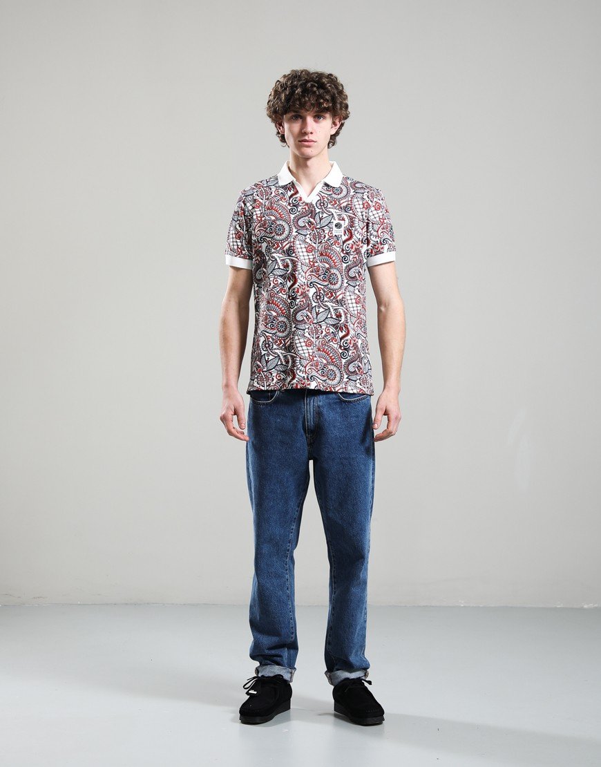 Pretty Green Resonance Printed Polo Shirt Multi