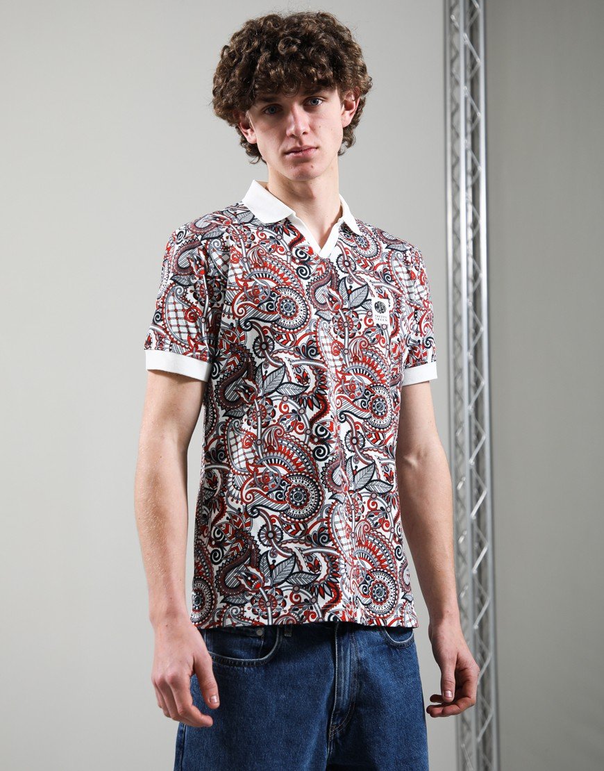 Pretty Green Resonance Printed Polo Shirt Multi