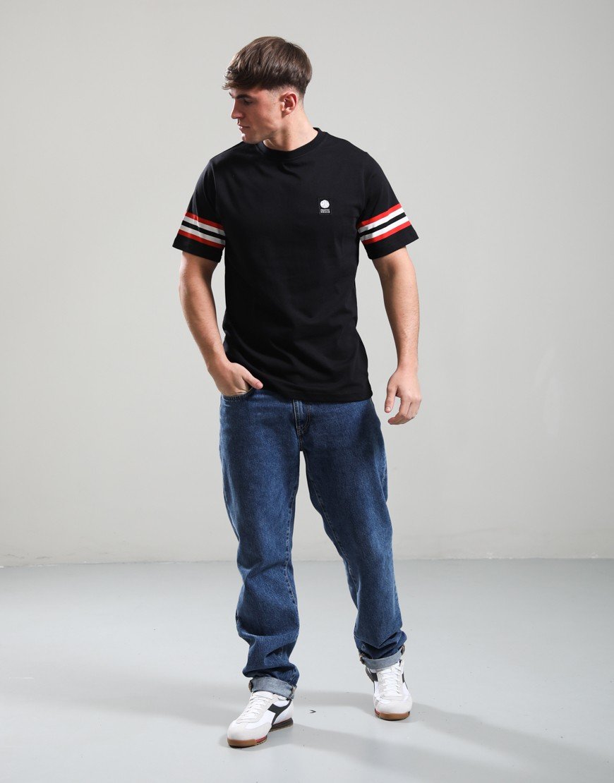 Pretty Green Stratosphere Sleeve Stripe T-Shirt Black