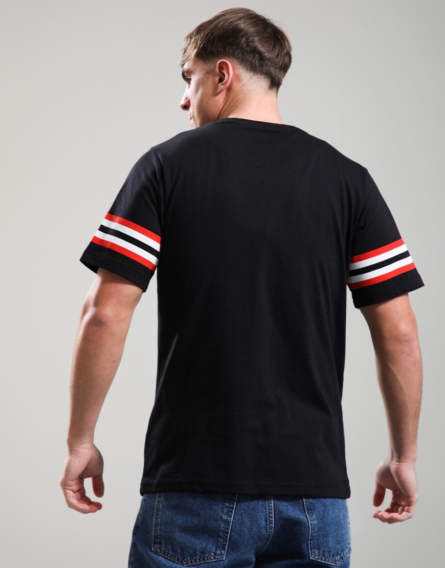 Pretty Green Stratosphere Sleeve Stripe T-Shirt Black