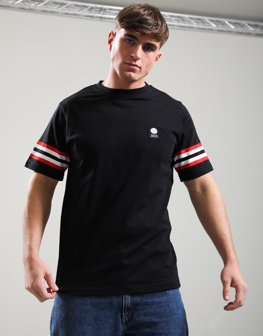 Pretty Green Stratosphere Sleeve Stripe T-Shirt Black