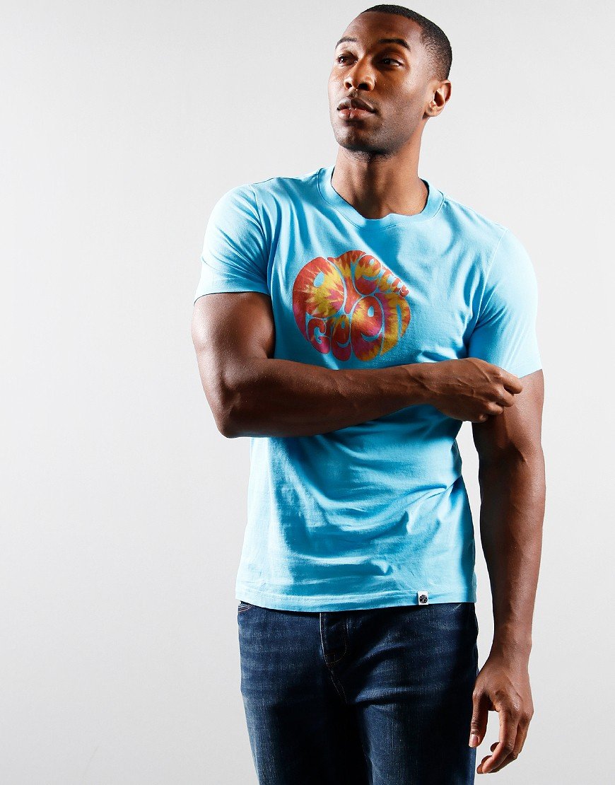 Pretty Green Tie Dye Logo T-shirt Blue