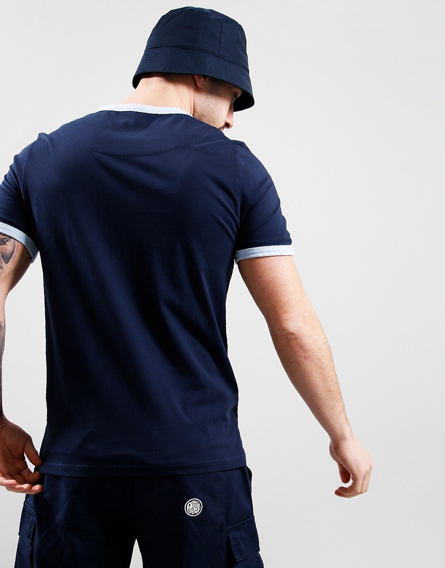 Pretty Green Tilby Print Logo T-Shirt Navy