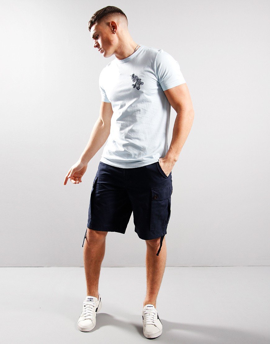 Pretty Green Tonal Wonderwall T-Shirt Light Blue