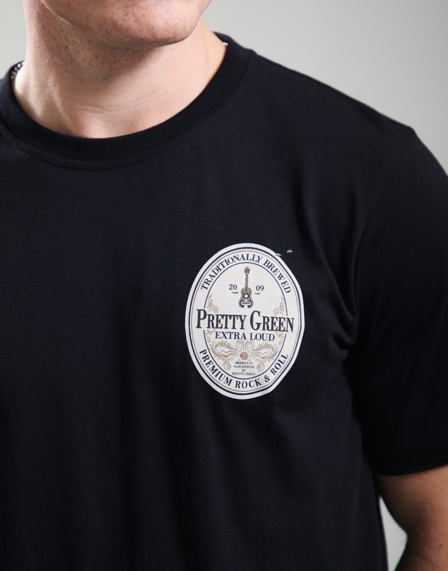 Pretty Green Black Stuff T-Shirt Black