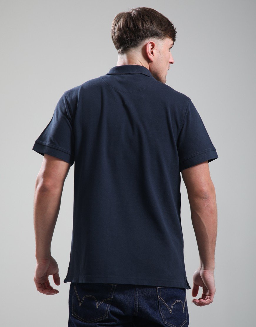 Rockport Cobb Insert Logo Panel Polo Shirt Navy