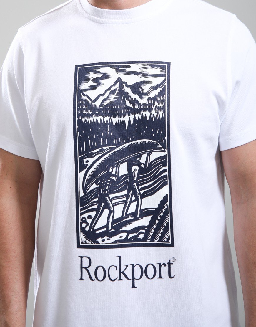 Rockport Hampshire Block Print Logo T-Shirt White