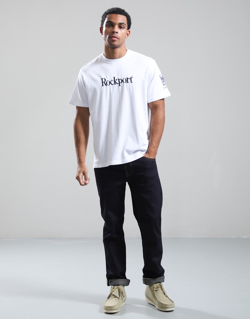 Rockport Highland Front Logo Washed T-Shirt White