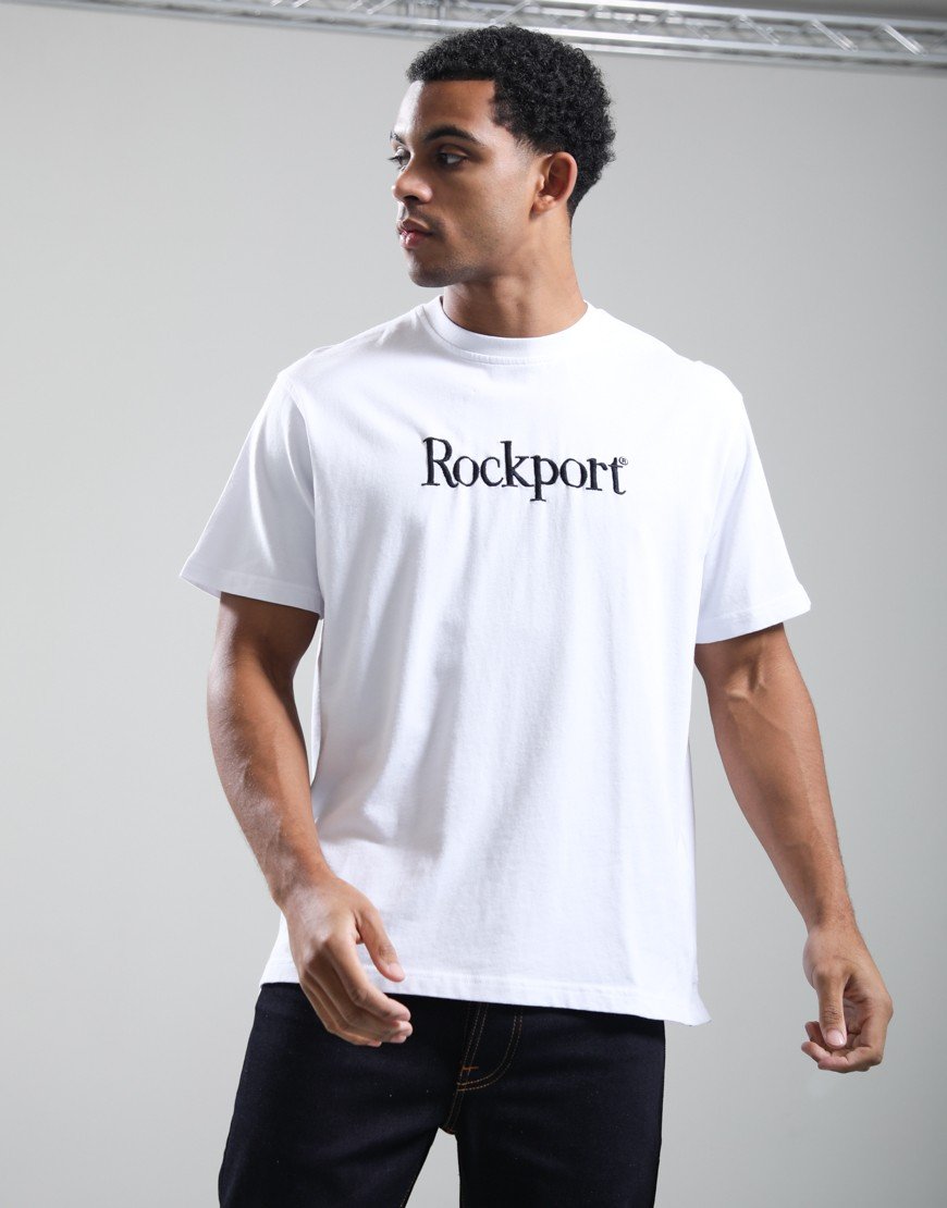 Rockport Highland Front Logo Washed T-Shirt White