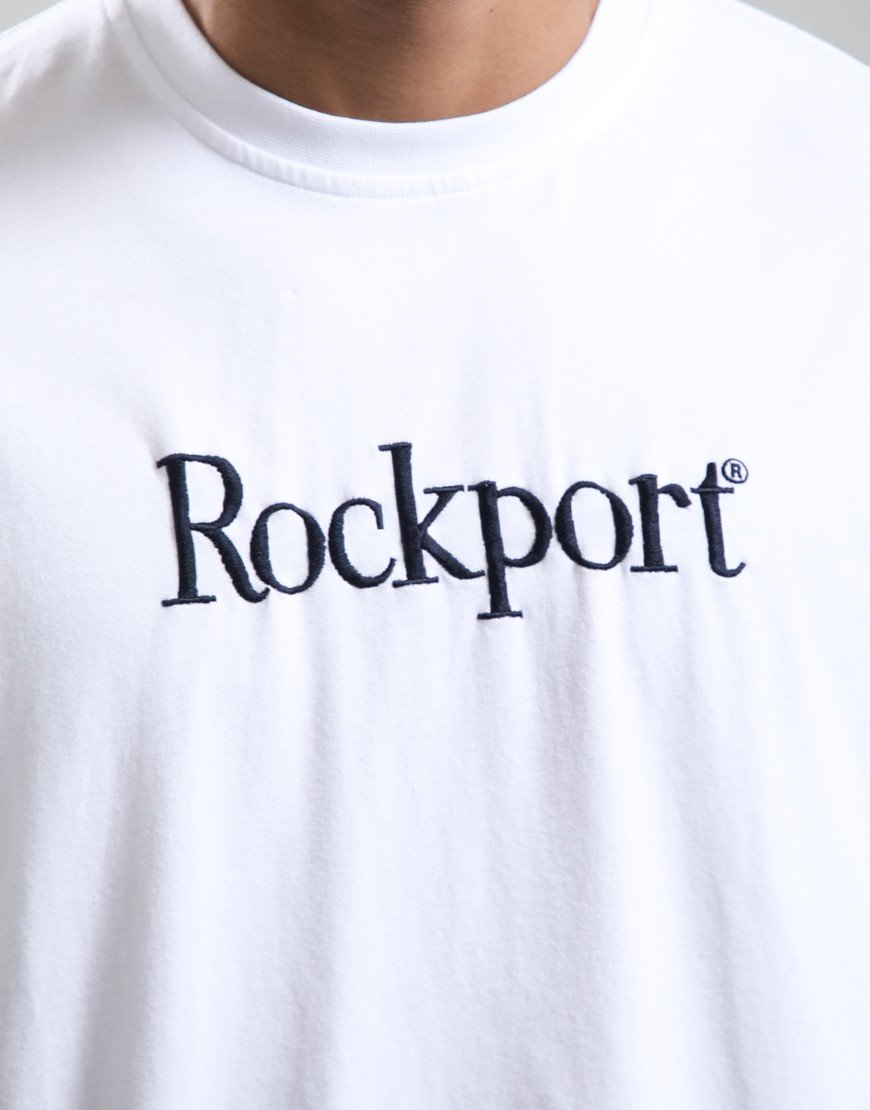 Rockport Highland Front Logo Washed T-Shirt White