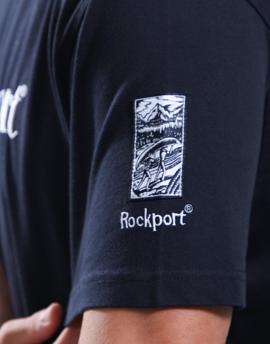 Rockport Highland Front Logo Washed T-Shirt Navy