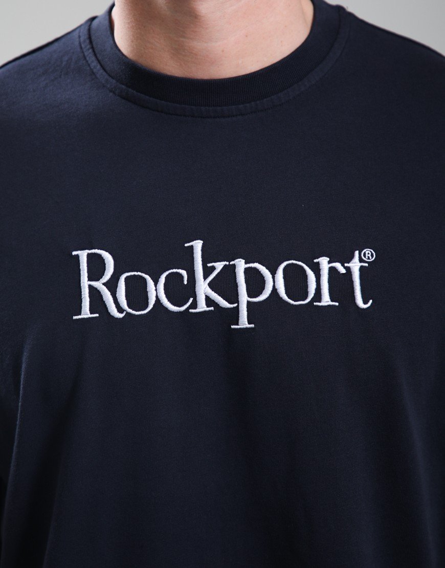 Rockport Highland Front Logo Washed T-Shirt Navy