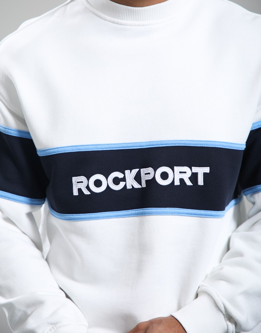 Rockport Hubbard Cut & Sew Insert Logo Sweat White
