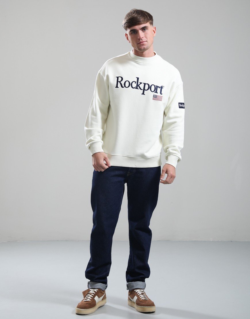 Rockport New England Front Logo Sweat Ecru
