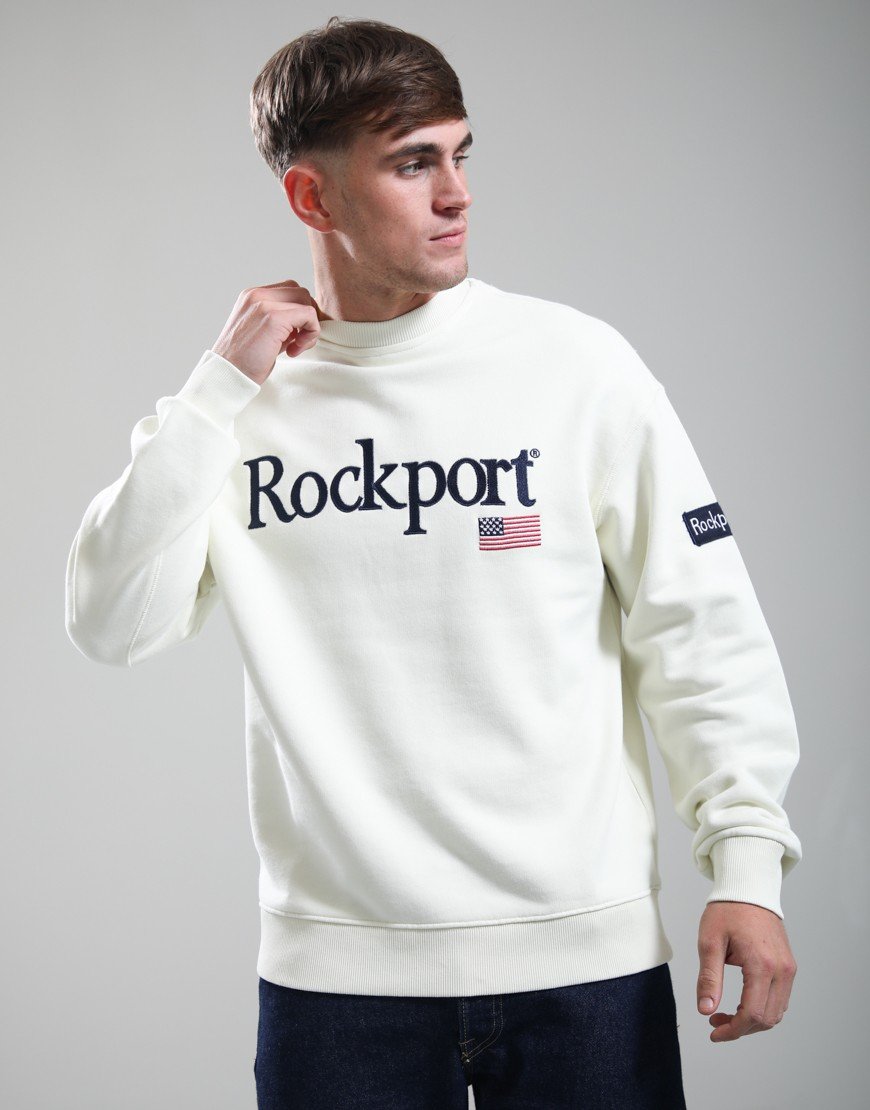 Rockport New England Front Logo Sweat Ecru