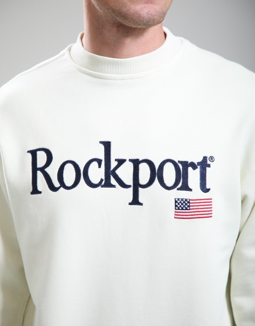 Rockport New England Front Logo Sweat Ecru