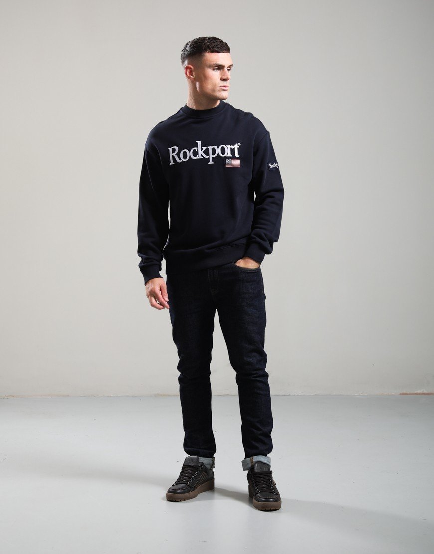 Rockport New England Front Logo Sweat Navy