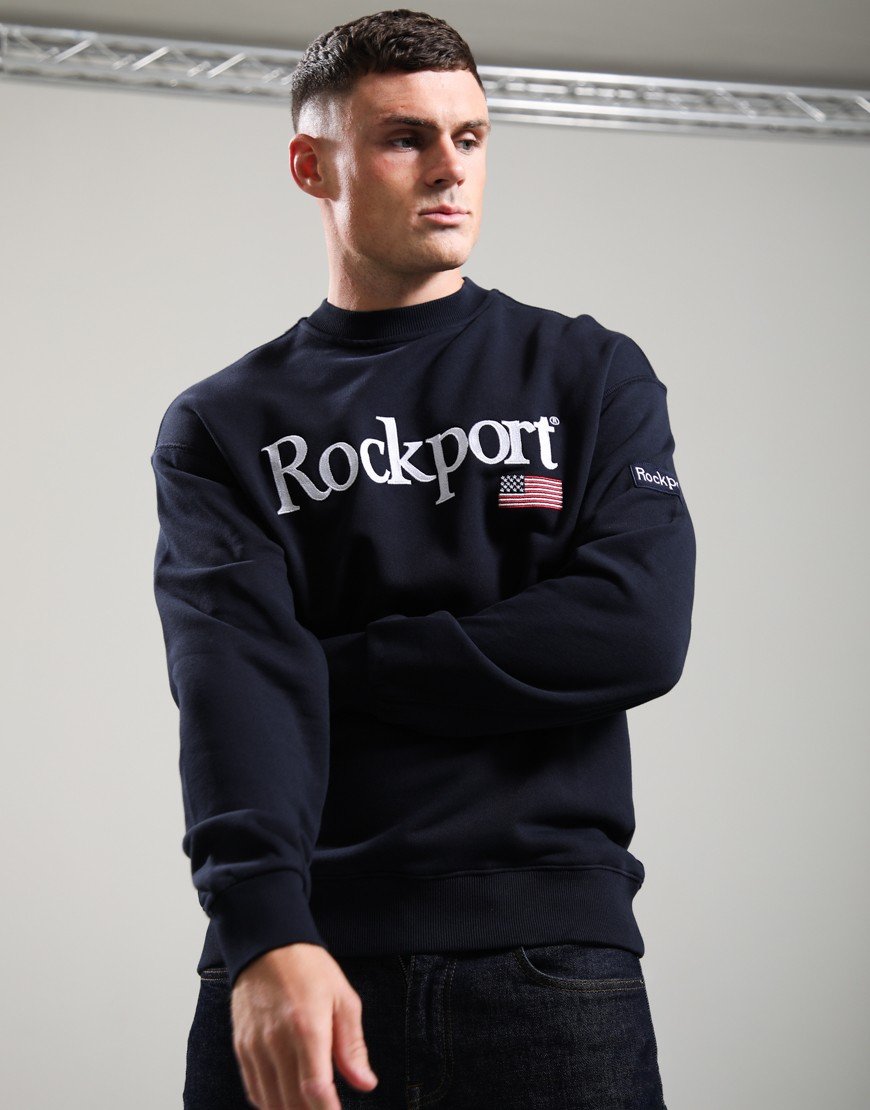 Rockport New England Front Logo Sweat Navy