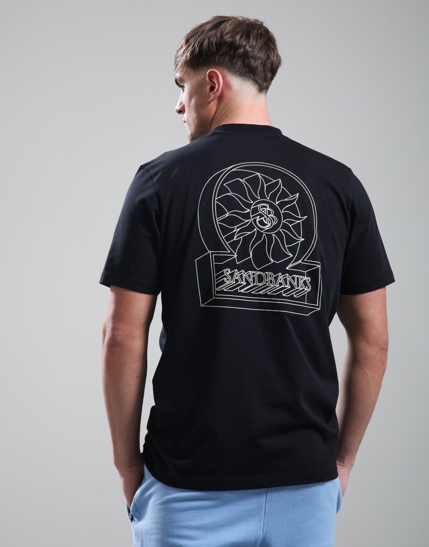 Sandbanks 3D Logo Print T-Shirt Black