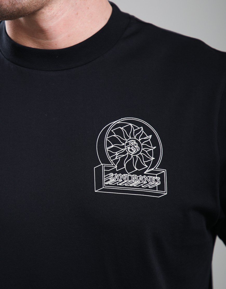 Sandbanks 3D Logo Print T-Shirt Black