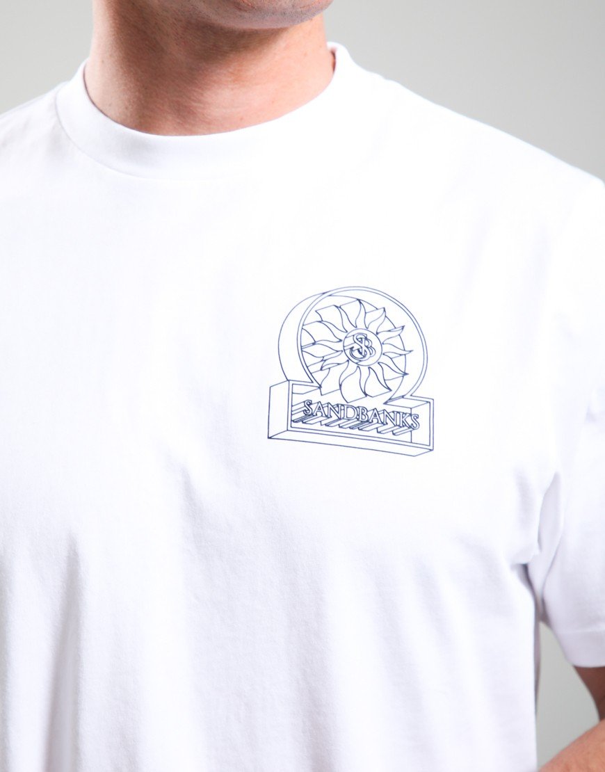 Sandbanks 3D Logo Print T-Shirt White
