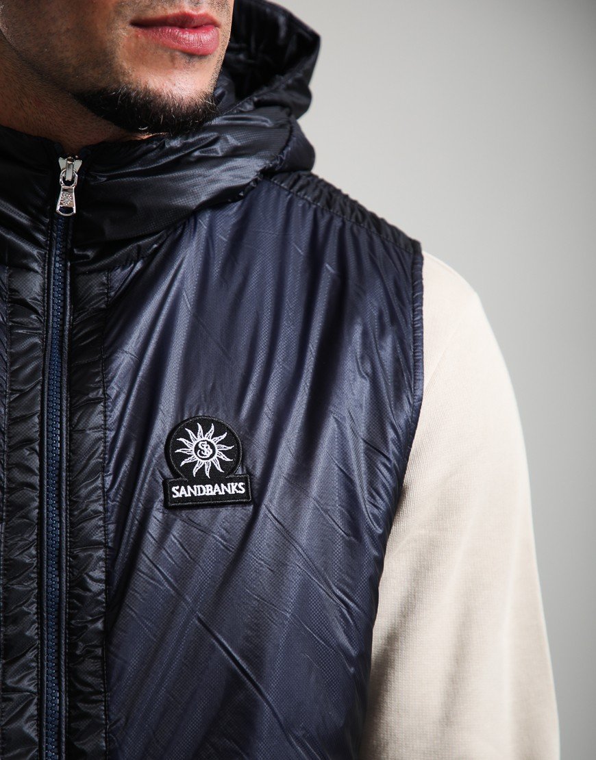 Sandbanks Apex Lightweight PrimaLoft® Hooded Gilet Navy