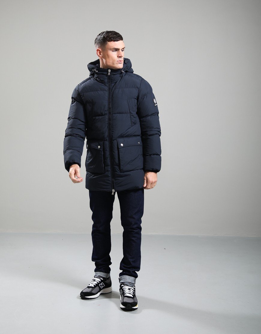 Sandbanks Atlas Mid-Length Down Jacket Navy