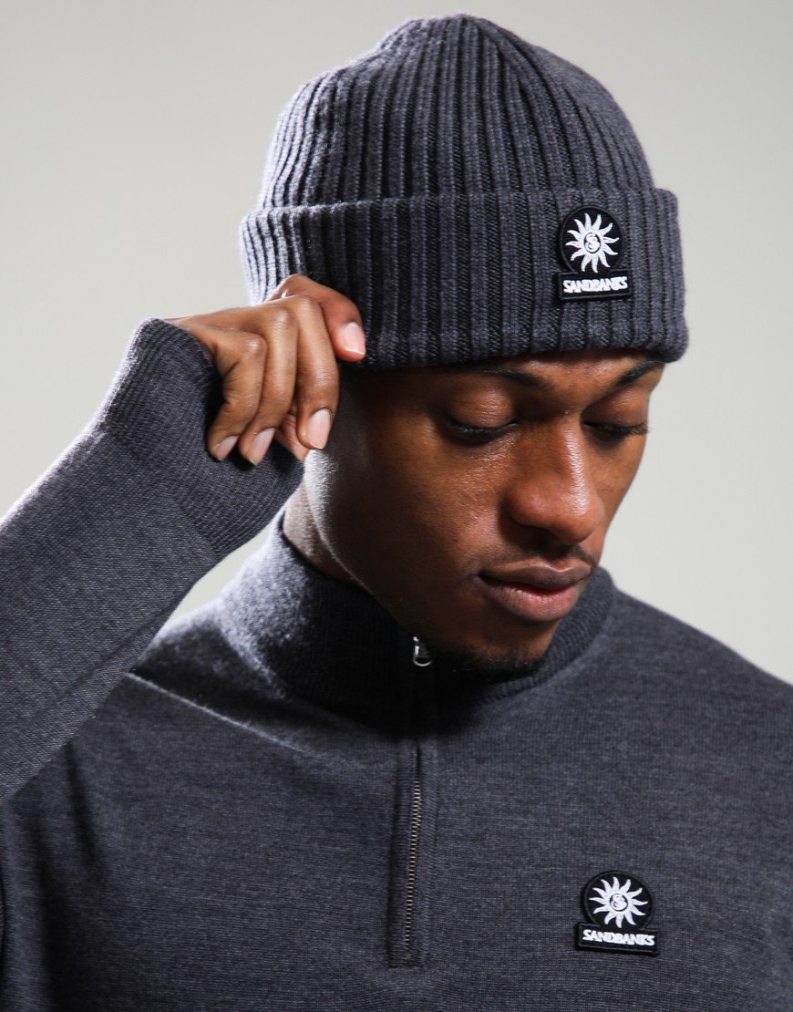 Sandbanks Badge Logo Beanie Anthracite