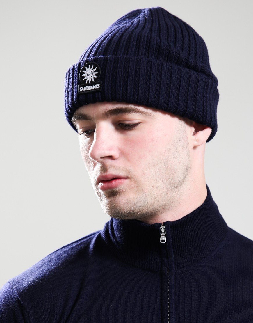 Sandbanks Badge Logo Beanie Navy