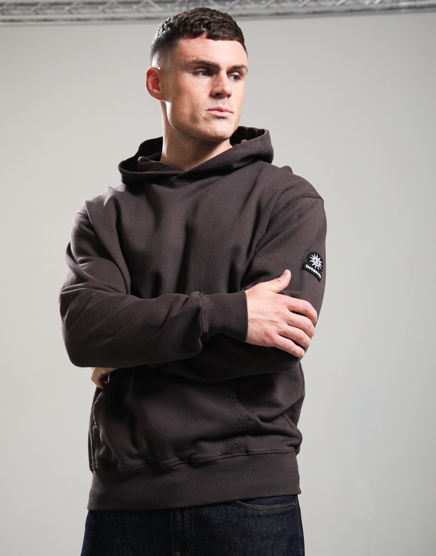 Sandbanks Badge Logo Hoodie Brown