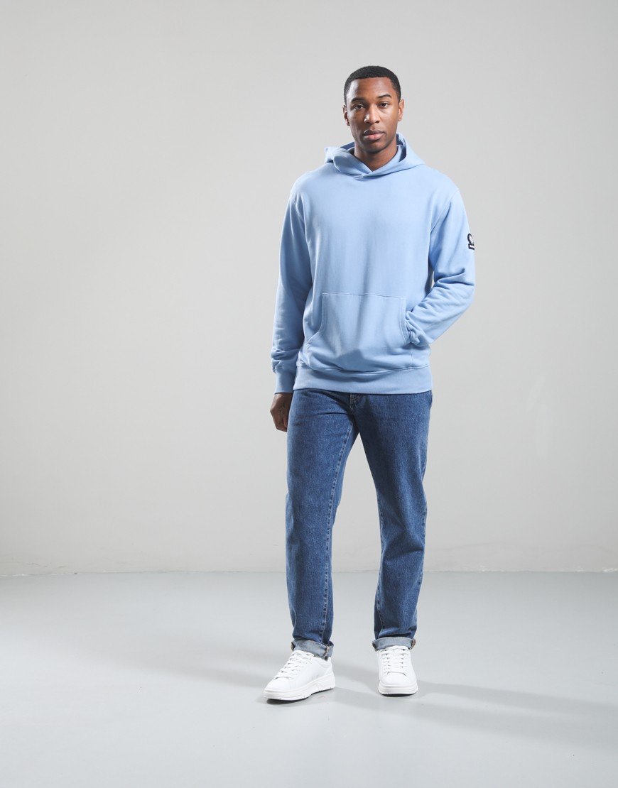 Sandbanks Badge Logo Hoodie Dusty Blue