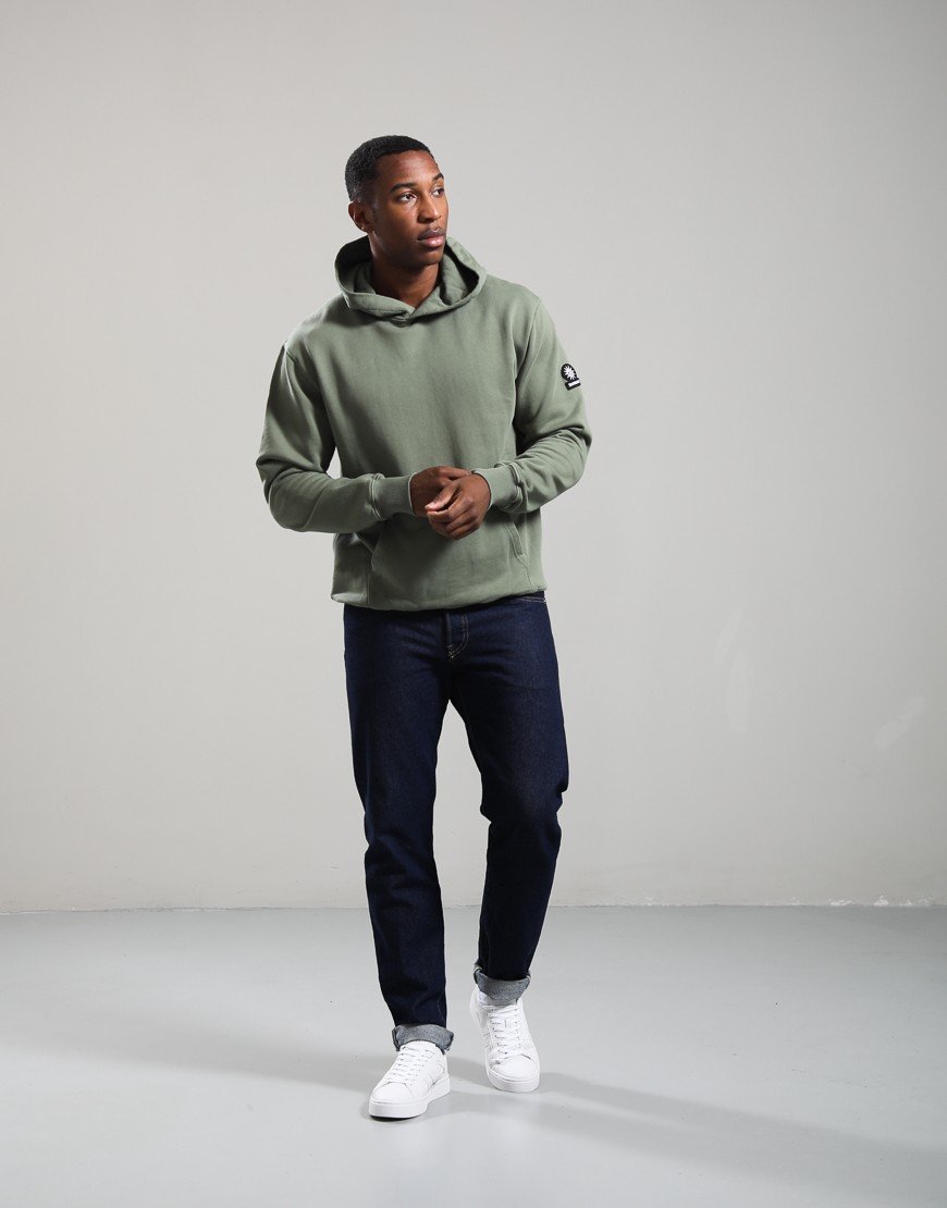 Sandbanks Badge Logo Hoodie Olive