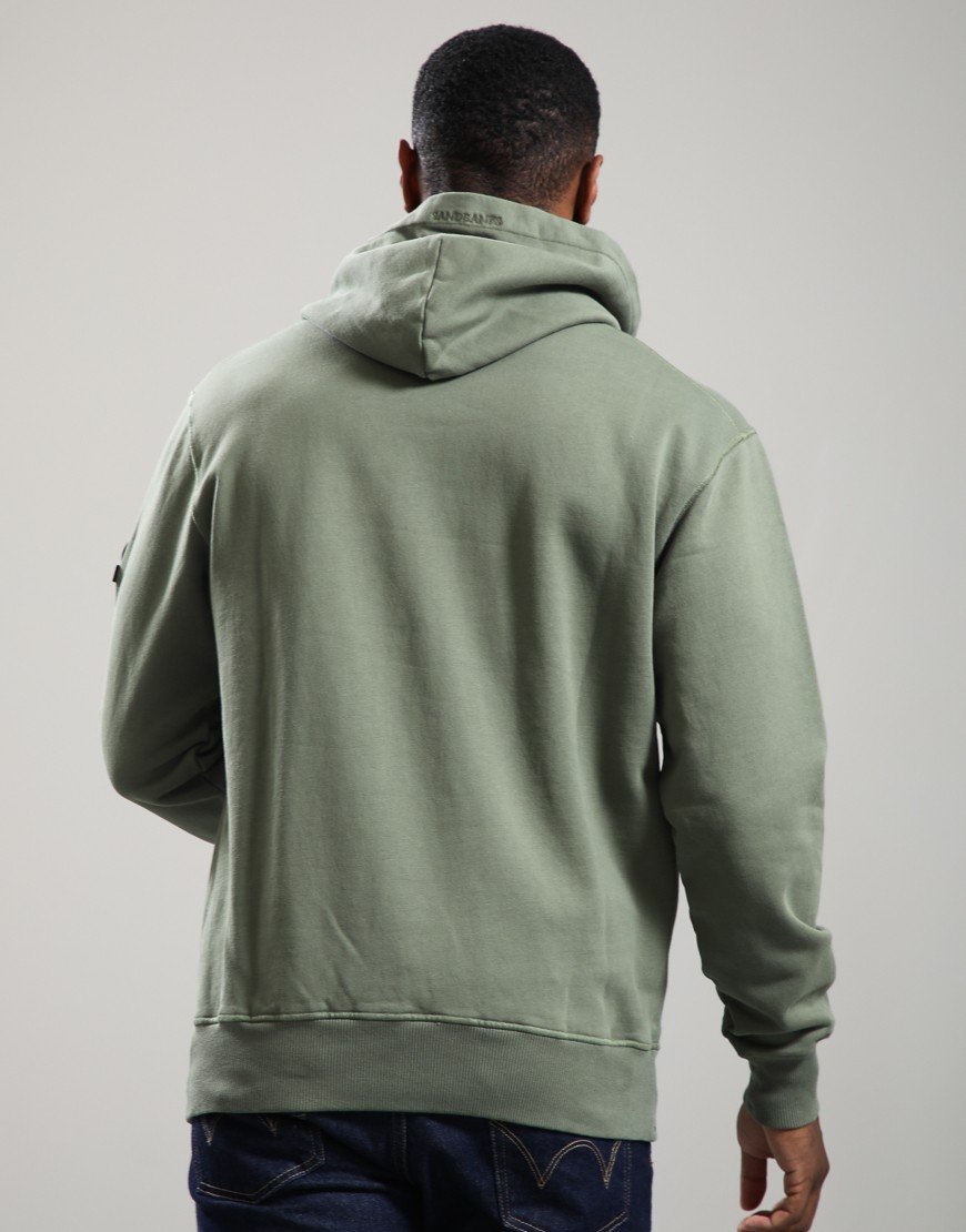 Sandbanks Badge Logo Hoodie Olive